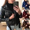 2026 Damen Slim Fit PU-Leder Motorradjacke - Kurzer Stil Herbst/Winter