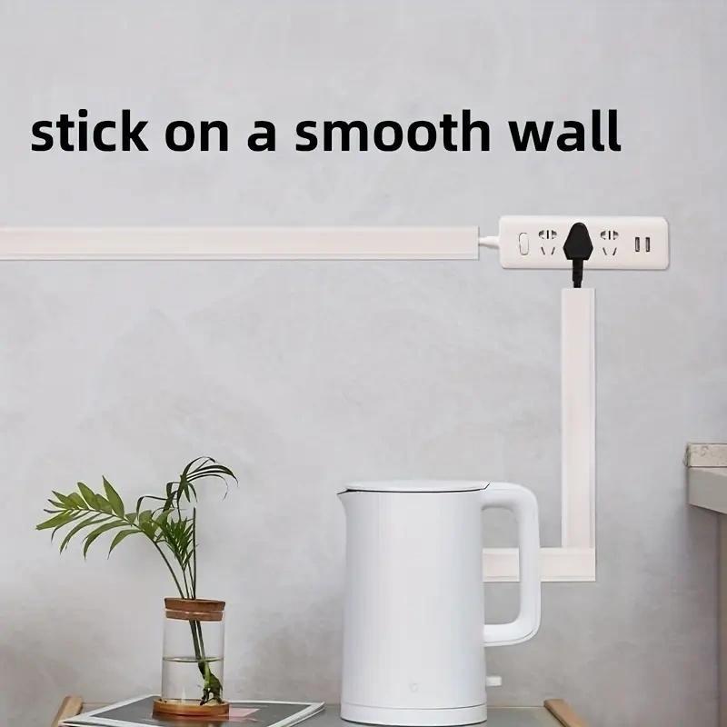 1PC Surface PVC Width 3.8CM Mounted Self-Adhesive Cable Tray Ground Anti Stepping Cover Decorative Surface Exposed Wire Conduit