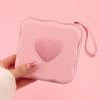 Charger lid storage bag, cute 3D heart-shaped wave design charger protector travel storage box, headphone cable protector cable