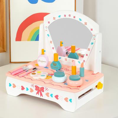 Wooden Children's Parent-child Interaction Baby Girl Birthday Gift Large Folding Playhouse Dresser Educational Toy