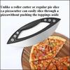 Halbrundes Antihaft-Pizzamesser aus Edelstahl, ergonomisch, mit Griff und Abdeckung, zum Schneiden von Kuchen und Vanillewerkzeugen