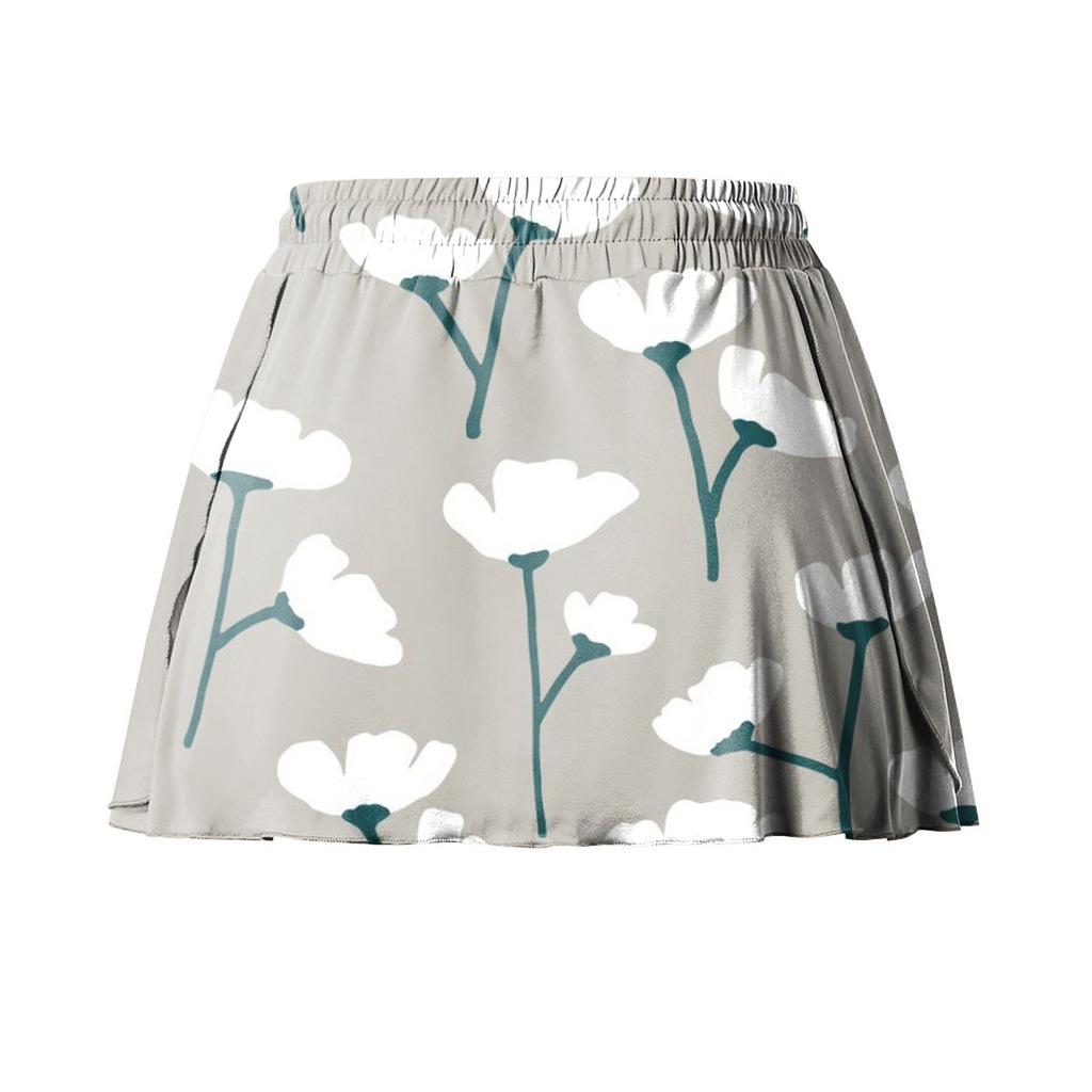 Women's Summer Fashion Drawstring Skirt Printed Pants Sports Yoga Shorts
