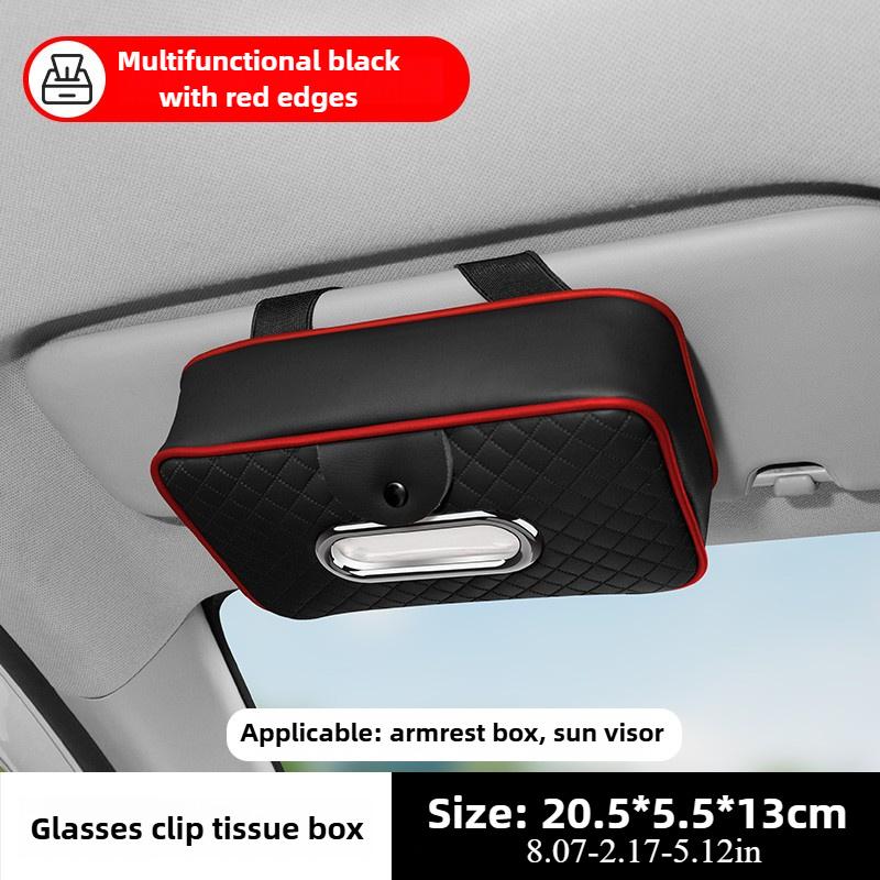 Car tissue box, high-end microfiber leather car headrest tissue dispenser box, sun visor tissue box, armrest box tissue box cover