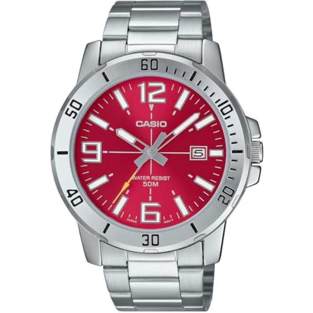 

CaSio Mtp Vd01d 4bv [] [CaSio] Стандартные аналоговые кварцевые мужские наручные часы с металлическим ремешком красного цвета overSeaS