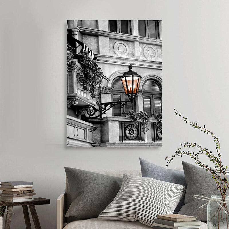 Modern Fashion Eiffel Tower Canvas Painting Landscape Ferris Wheel Balloon Wall Art Posters Tram Road Pictures Living Room Decor