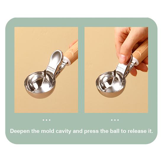 Stainless Steel Ice Cream Scoop with Trigger Release Melon Baller for Fruit Desserts Rust-Resistant Dishwasher Safe Essential Kitchen Tool for Home