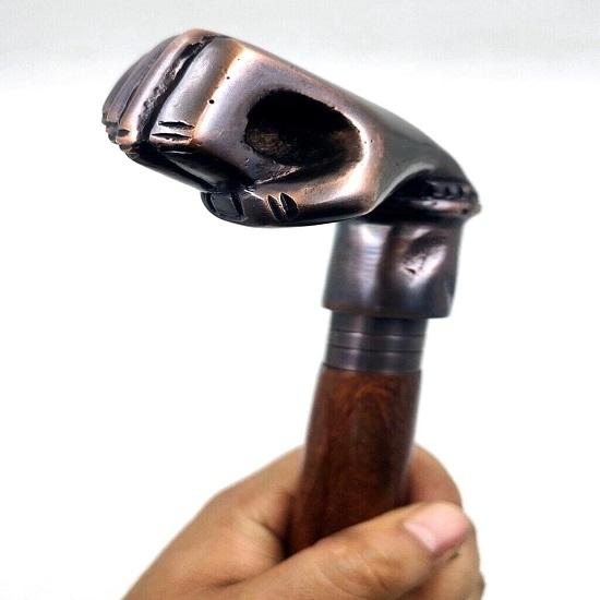 Wooden Walking Cane for Women and Men Punch Style Handle Walking Stick 91.44 Cm