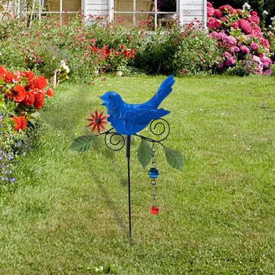 Metal Bird Garden Stake Wind Chime Decorative Courtyard Sign Charm Lawn Yard Ornament,Bird