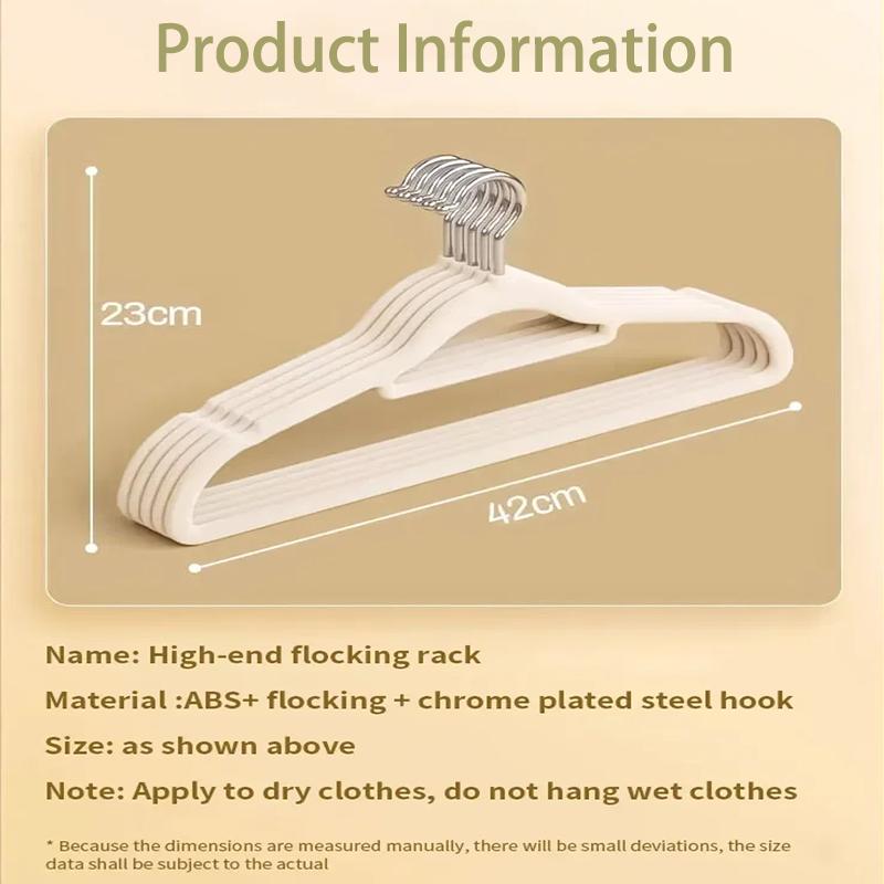 10Pcs Flocked Hanger Home Non-slip Velvet Hangers Elegant Coat Clothes Hanger Strong Durable Racks Hanger