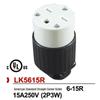UL Certified 15A 125V US/Canada Industrial Power Plug Socket LK7515P