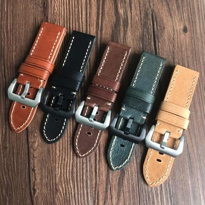 AAA Quality 24mm 26mm Dark Brown Green Khaki Black Italy Genuine Leather Watchband For PAM Panerai 44mm 47mm Dial Watch Strap