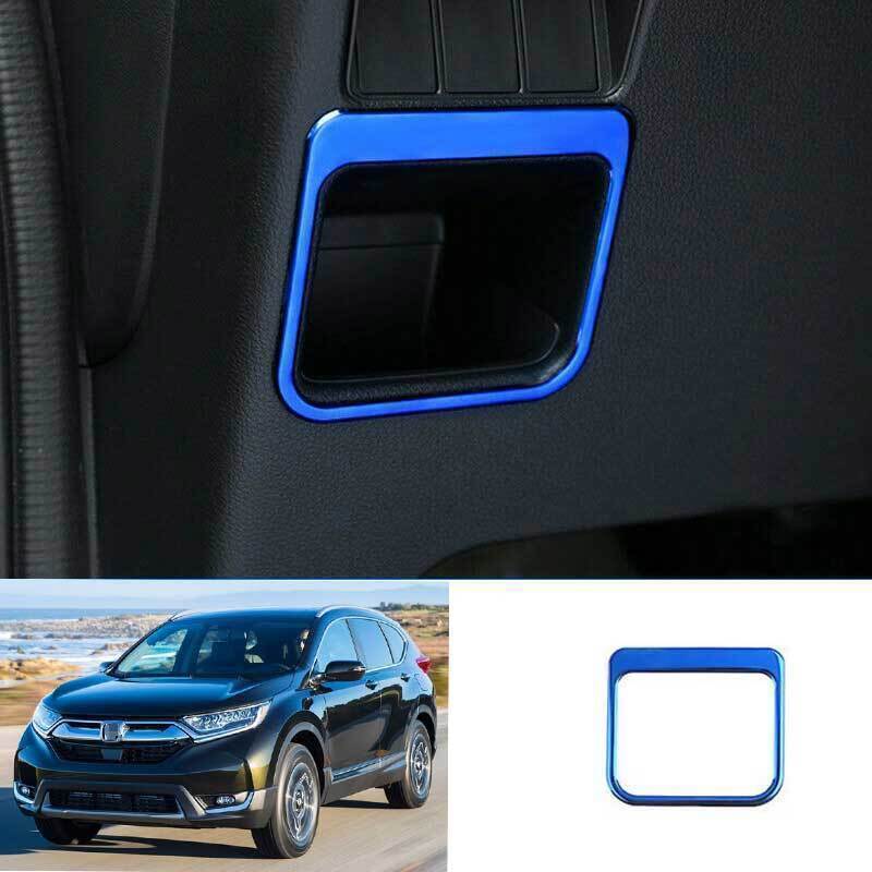 For Honda CRV CR-V 2017- Blue Titanium Console Storage Box Frame Trim 1Pcs