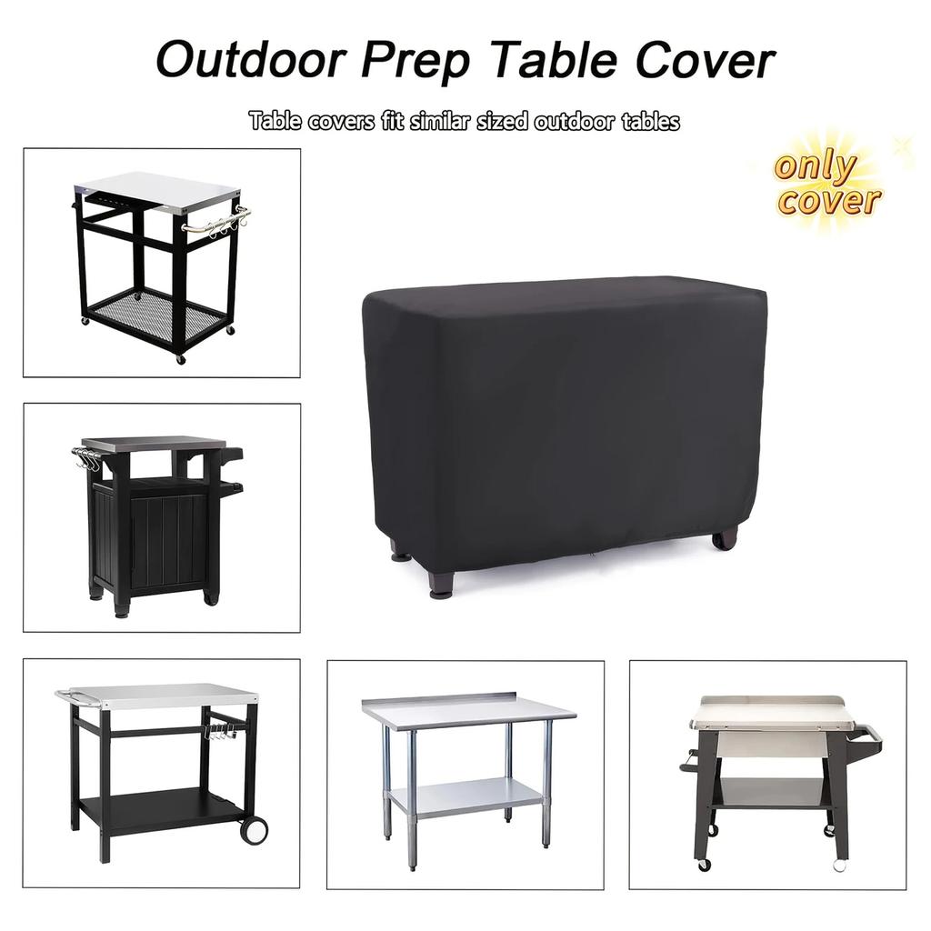 Multi-size Optional Black Silver Outdoor Patio Dustproof Sun Protection Durable Black Fabric Keyboard Outdoor Cart Dustproof Table Cover