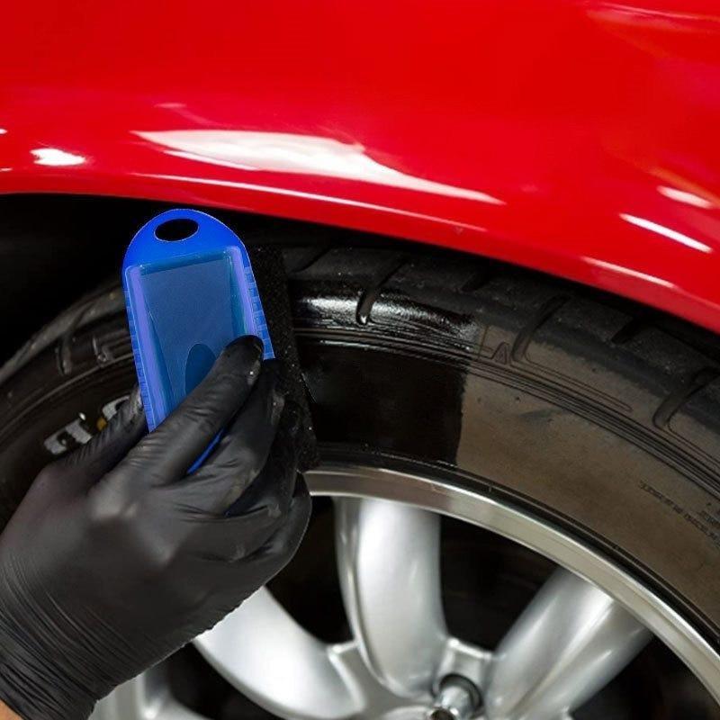 Car Tire Cleaning Sponge Wipe Polishing Oiling Waxing Brush Tool with Cover Universal Auto Wheel Tyre Contour Maintenance Care