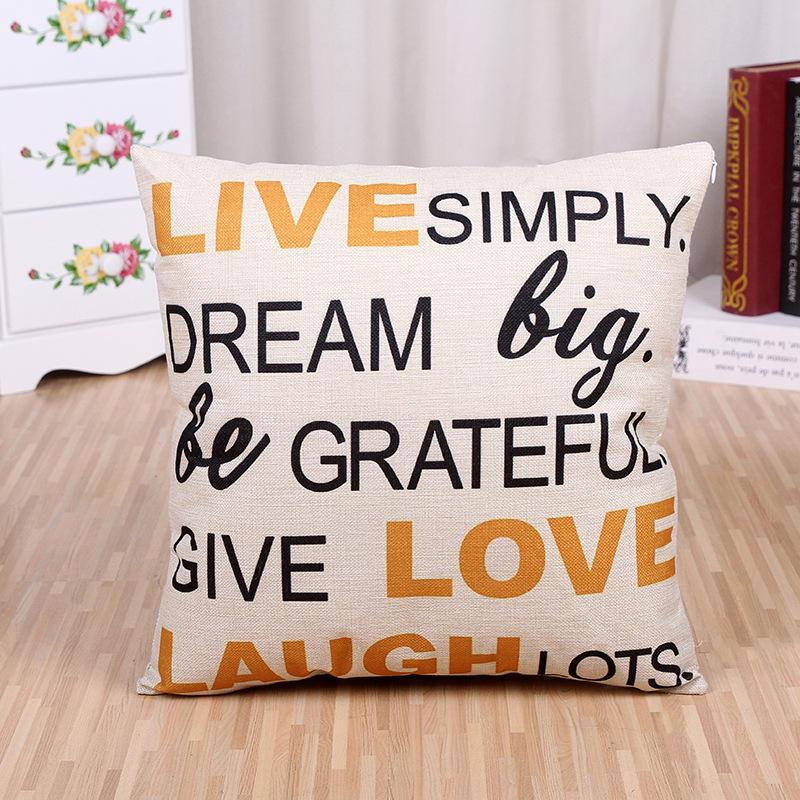 Creative life letter hug pillowcase home decoration car sofa cushion set outdoor products