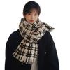 Geometric Checkerboard Plaid Scarf Women's Autumn Winter Versatile Warm Student Couple Thick Neck Warmer Men's