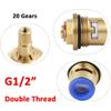 Faucet Ceramic Cartridge Valve, G1/2" Brass Tap Ceramic Disc Cartridges Replacement for Hot Cold Water (Type F2- H49mm)