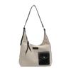 Black And Brown Canvas Tote Bag For Women 2024 Chic And Spacious With Color Block Design