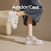 Augustine platform white shoes women's 2025 new summer lightweight flat baseplate shoes small muffin sneakers