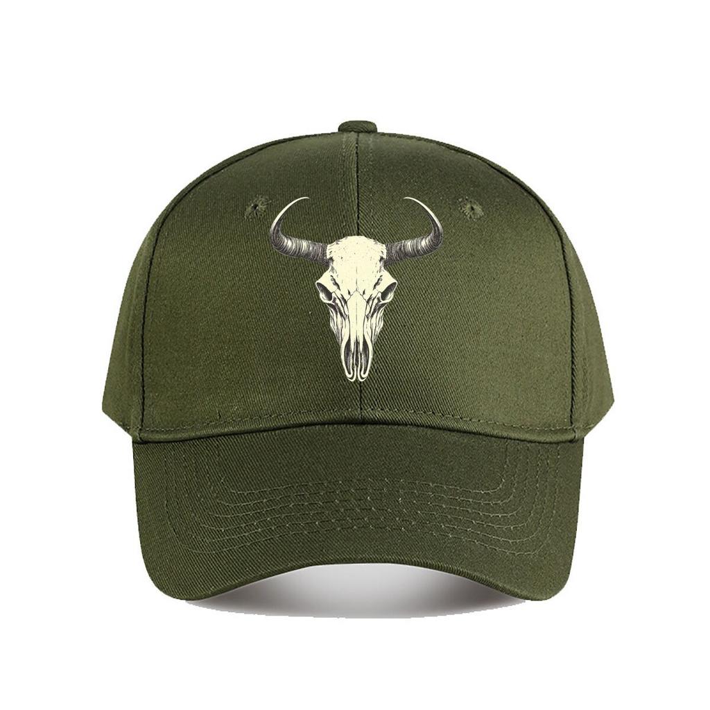 Western Rodeo Cow Skull Wild West Longhorn Graphic Baseball Cap Fashion Unisex Sunhat Womens Outdoor Sports