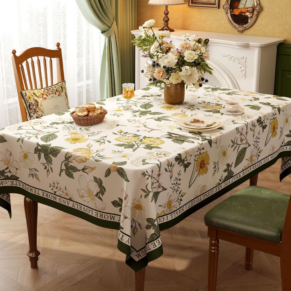 Dining Table Tablecloth Waterproof, Oil-Proof, Wash-Free And Anti-Scalding Pvc Light Luxury High-End Coffee Table Cloth Desktop Tablecloth Cover Cloth
