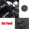 Gray Suede Leather Car Gear Shift Knob Trim Cover For Ford Mustang 2015-2023