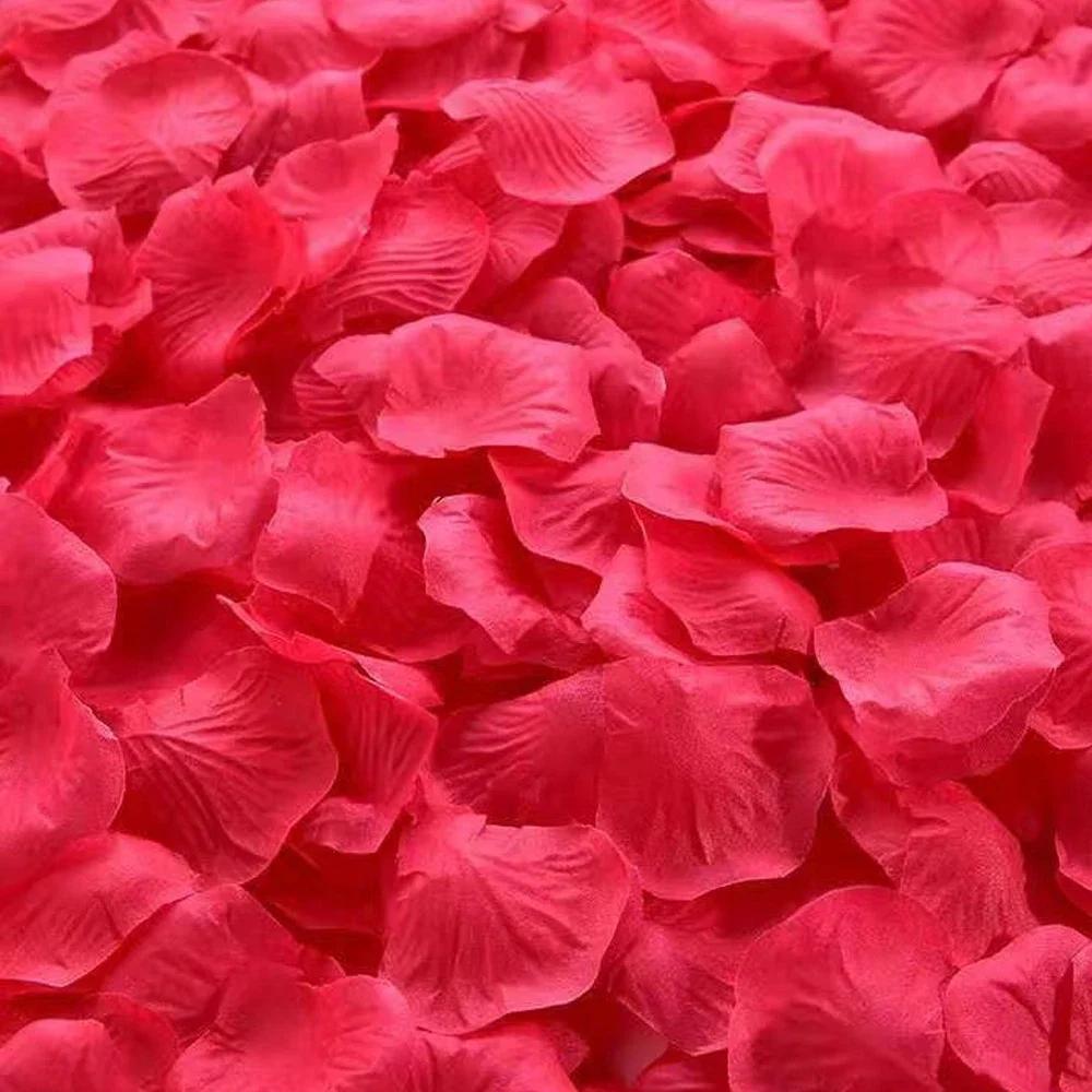 

100-10000Pcs Top Colorful Artificial Fake Rose Petals Red White Gold Roses Petal Flowers Romantic Wedding Party Valentine Decor 100Pcs