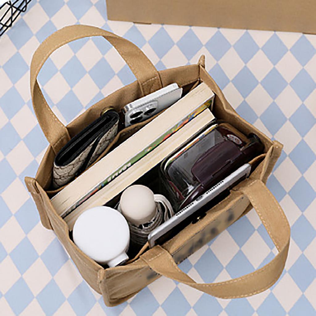 Lunch Bag Canvas Large Capacity Stylish Multifunctional Practical Comfortable Handle Mommy Bag for Outdoor Camping