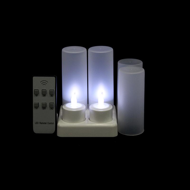 4-Pack Rechargeable LED Candles led Lamp Flameless Tealight Xmas Christmas Valentine Wedding Church Home Table Decoration