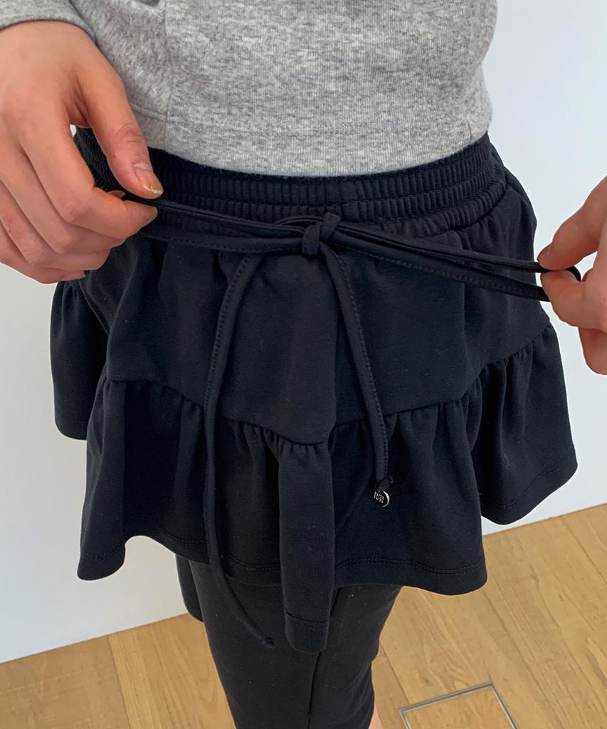 RONRON Gerimpelde Capri Leggings Broek Zwart