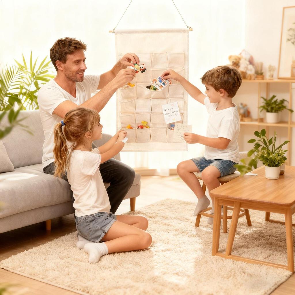 Christmas Fabric Countdown Calendar Reusable Multi-Functional Make Your Own Countdown Pocketses For Children Boys Girls Kids