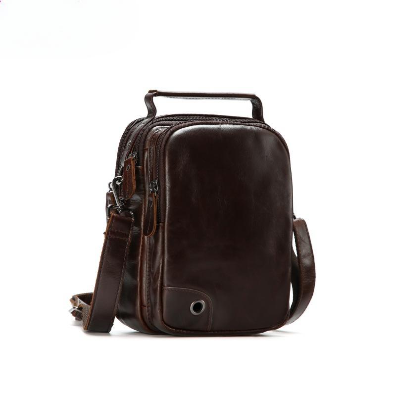 

Одноплечевая сумка Повседневная уличная сумка Мужская сумка через плечо Сумка из натуральной коровьей кожи Мужская сумка кофейный