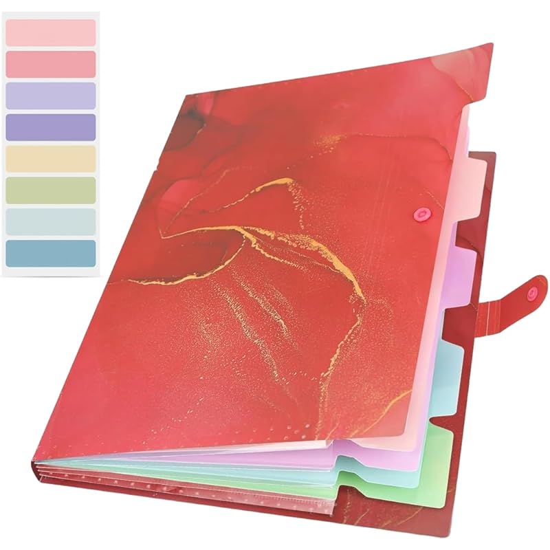 Corslet Expanding File Folder, Aesthetic Folders For School, Accordion File Organizer, Aesthetic Folder With Labels,5 Po
