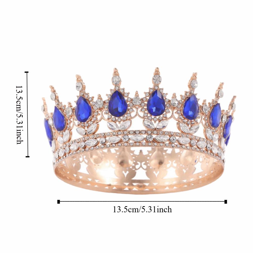 Rhinestone Baroque Pageant Crowns Luxury Crystal Queen Princess Tiara  Hair Dress Accessories