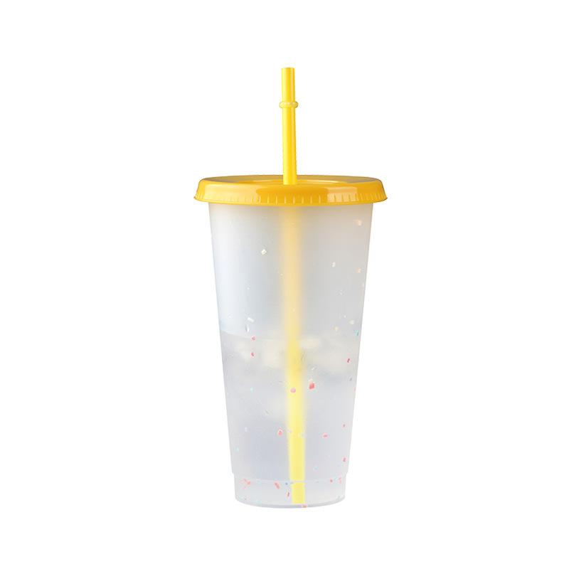 

Color Changing Tumbler with Lids and Straw Reusable for Cold/Hot Drink Confetti Pattern Cup for Adults & Kids 701-800ml WWO66 золотий