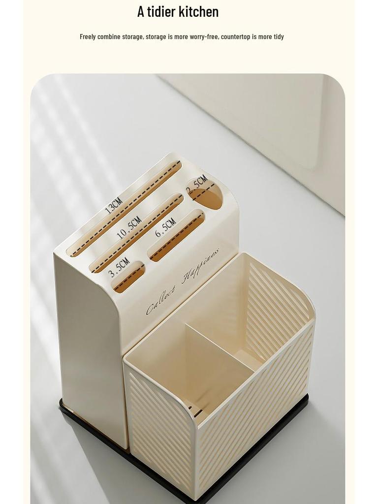 Kitchen Knife & Cutlery Storage Rack: Easy-to-Clean Organizer for Knives, Forks, Spoons, and Chopsticks