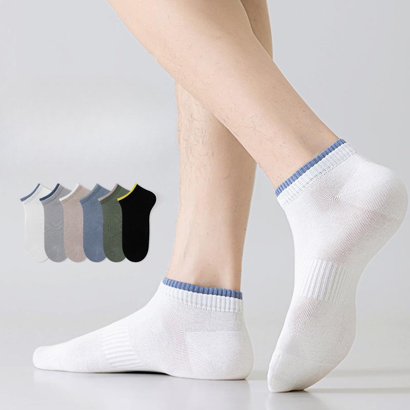 Men's Summer Thin Cotton Deodorant Sweat Absorber Antibacterial Mesh Breathable Sports Boneless Socks