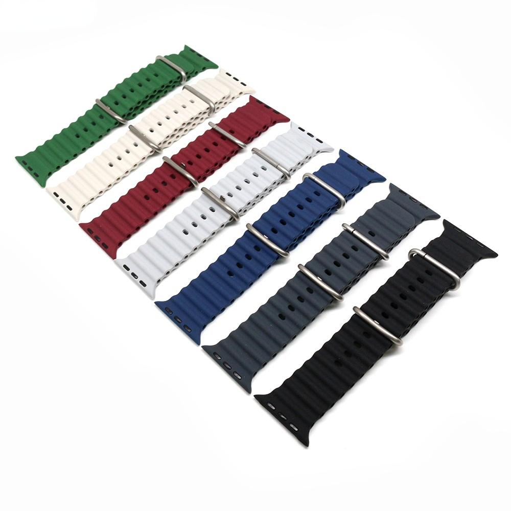 Ocean Band for Apple Watch Ultra Series 8 7 6 SE 5 4 3 2 1 Silicone Strap for iWatch Sport Stretch Bracelet Ultra 49mm 45mm 44mm 40mm 41mm 42mm 38mm