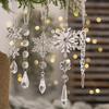 Crystal Christmas Ornaments for Tree Clear Acrylic Snowflake Icicle Ornaments with Drop Pendants for Winter Wonderland Chandelier Xmas Tree Decor