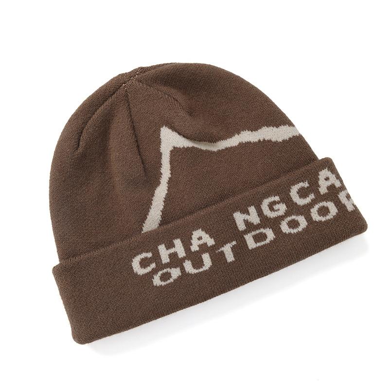 Jacquard Knitted Hat for Men and Women in Autumn and Winter New Hip Hop Skateboard Ear Protection Hoodie Camping Mountaineering Cold Hat