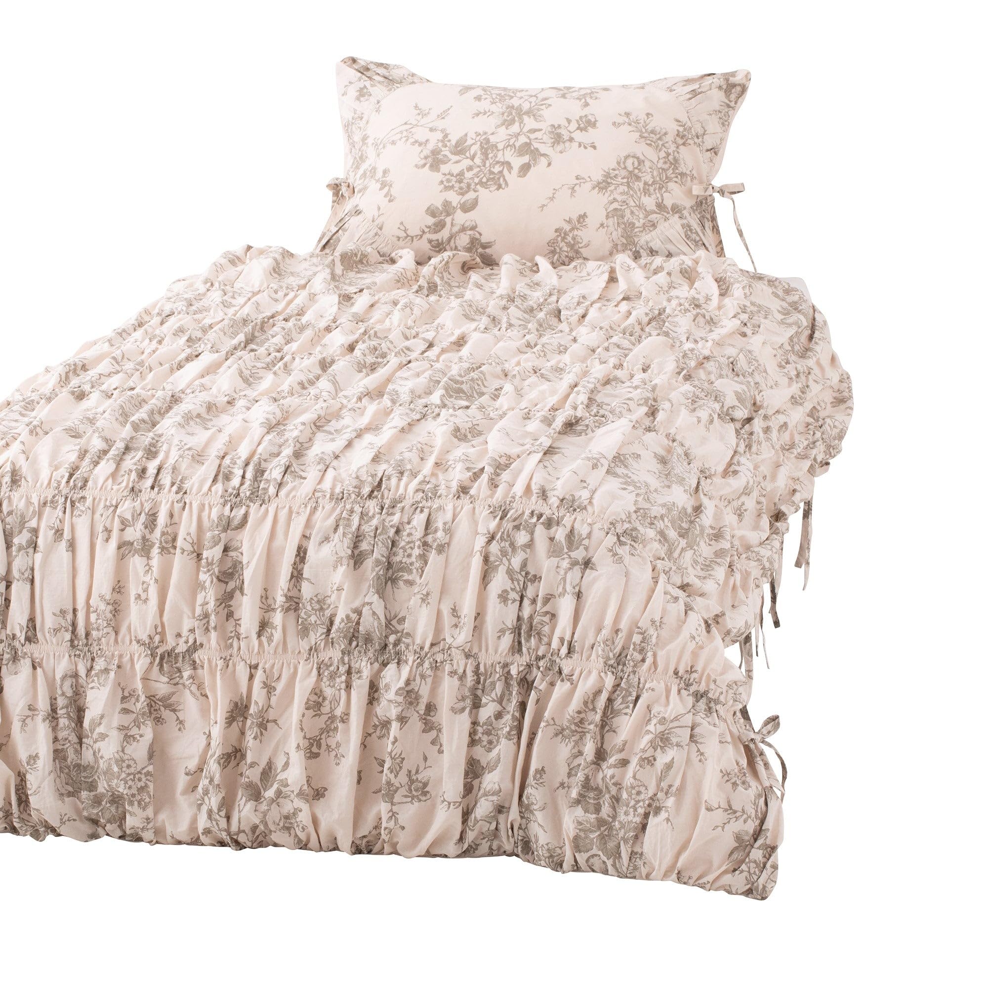 

Пододеяльник Francfranc Gathered Ribbon Double Beige бежевый