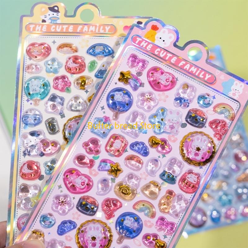 

W89C Reusable Tiny Patches for Water Bottle, Notebook, Scrapbooking 3D Sticker CN