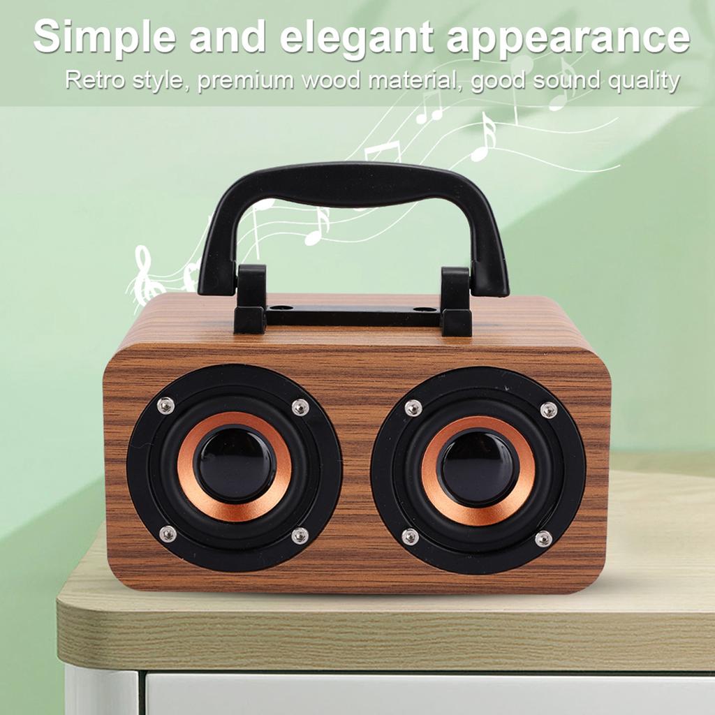 Retro Wooden Wireless   Speaker Portable Music Player for Mobile Phone PC