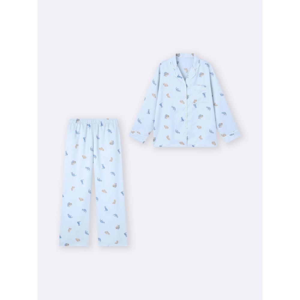 GU by Uniqlo Satin Pajamas  Long Sleeves   Long Pants   Cat 