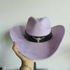 new western cowboy hat men suede hat wide brim cowboy hat with belt viet knight hat women sun protect cowgirl hat light hat