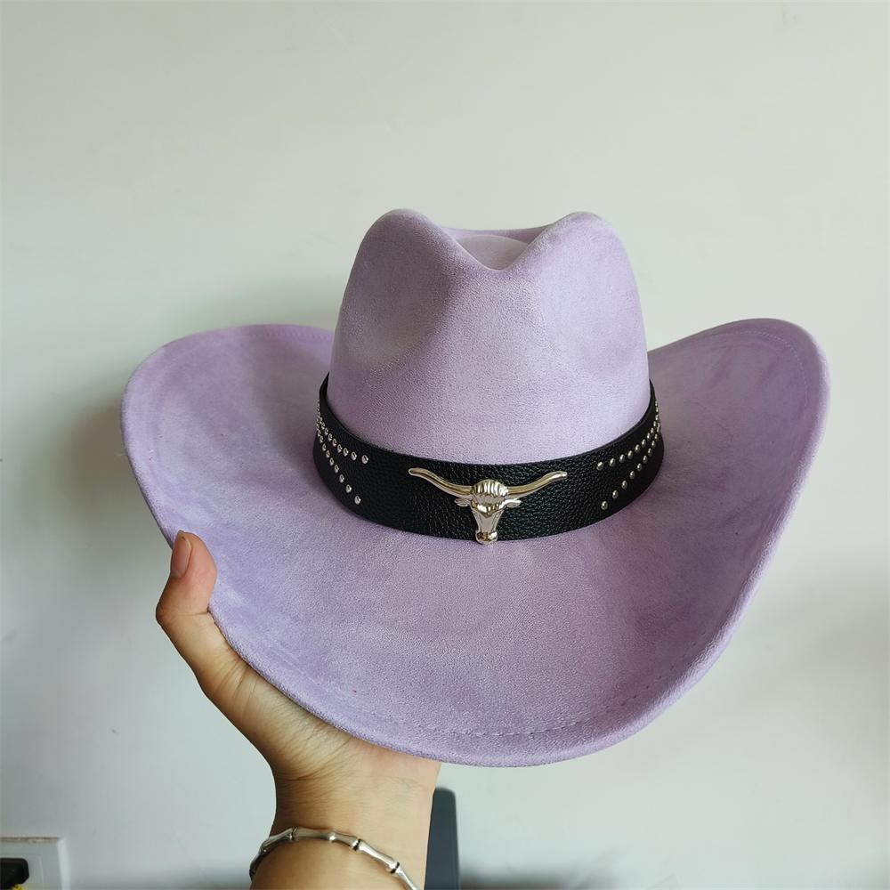 new western cowboy hat men suede hat wide brim cowboy hat with belt viet knight hat women sun protect cowgirl hat light hat