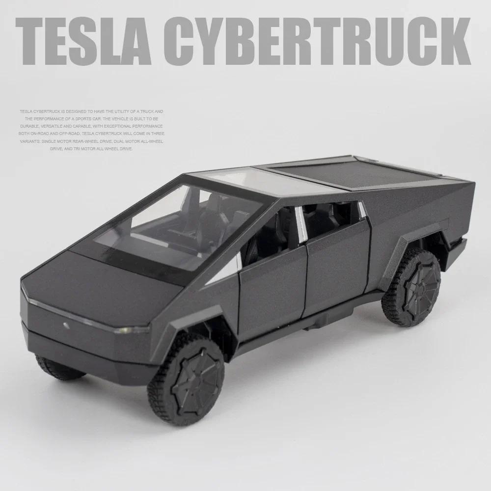 VKYA1 1/32 Tesla Cybertruck Modell 3 Modell S Modell X Modell Y Spielzeugauto Diecast Metall Off Road Sammlung Rückzieher Sound Licht Geschenk Junge