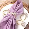 Anelli portatovaglioli Perle Eleganti Bracciale Battesimo Oro Portatovaglioli in Metallo Regalo di Matrimonio Decorazione Bridal Shower Forniture per Feste
