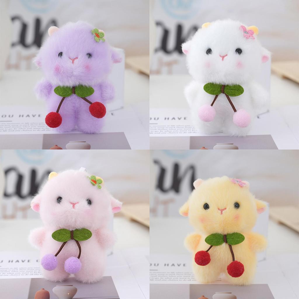 Cherry Sheep Plush Keychain With Soft Pp Cotton Filling For Gifts And Collectors