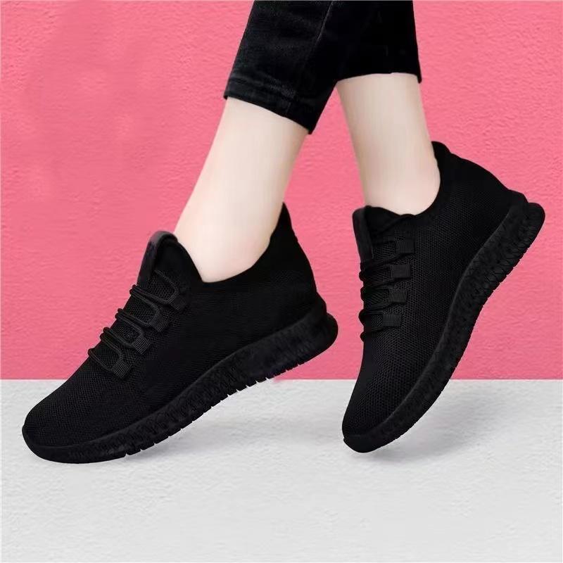 Women's Breathable Non-slip Platform Fashion New Casual Shoes Korean Running Shoes Black Sneakers Shoes for Women , Autumn